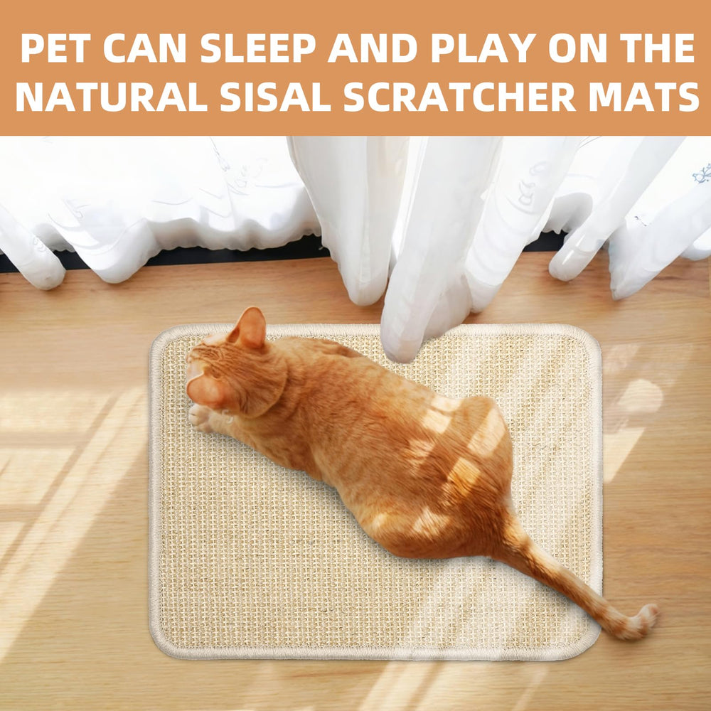 Tapis grattage pour chat et lapin Uotey beige, outil pratique pour protéger meubles