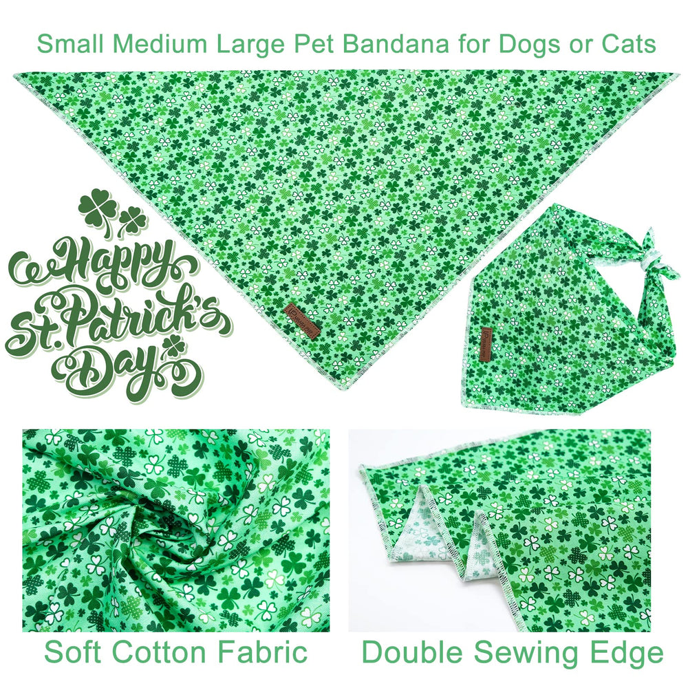 Bandana triangle UP URARA PUP en coton vert Shamrock, douceur et confort pour les promenades