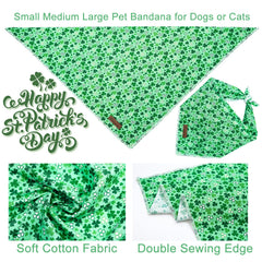 Bandana triangle UP URARA PUP en coton vert Shamrock, douceur et confort pour les promenades