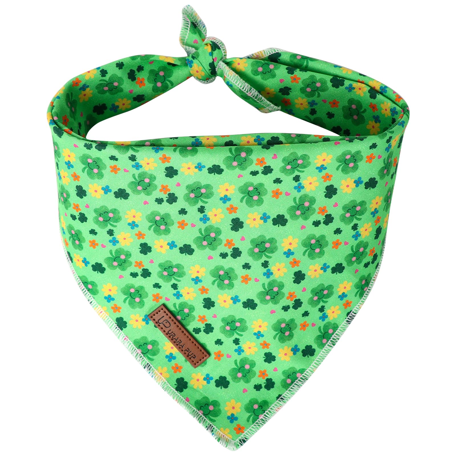 UP URARA PUP bandana triangle trefle, look Saint-Patrick lors des balades.