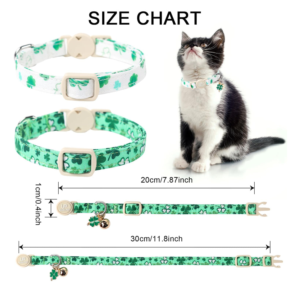 Chat portant collier UP URARA PUP Saint-Patrick vert – confort léger