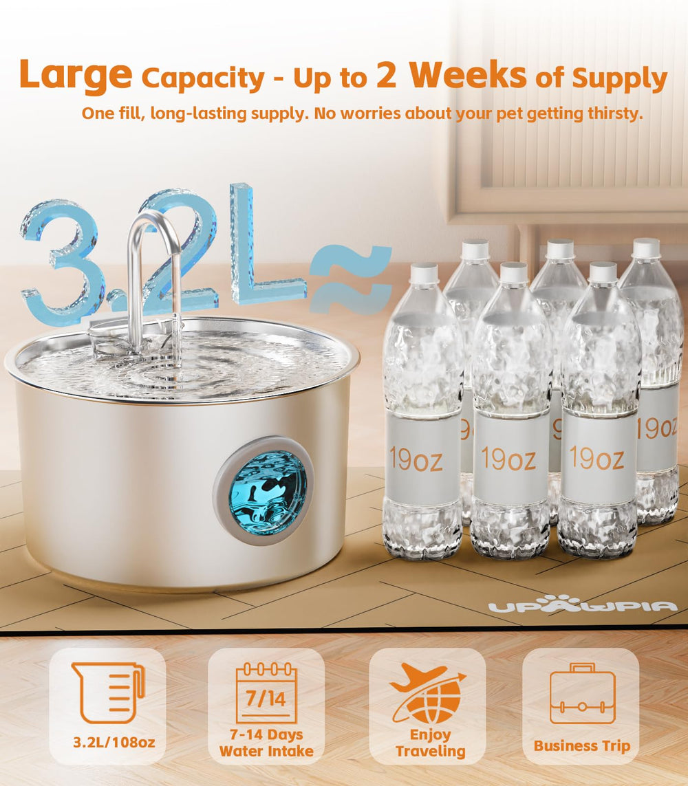 UPAWPIA fontaine eau chat filtration en trois etapes