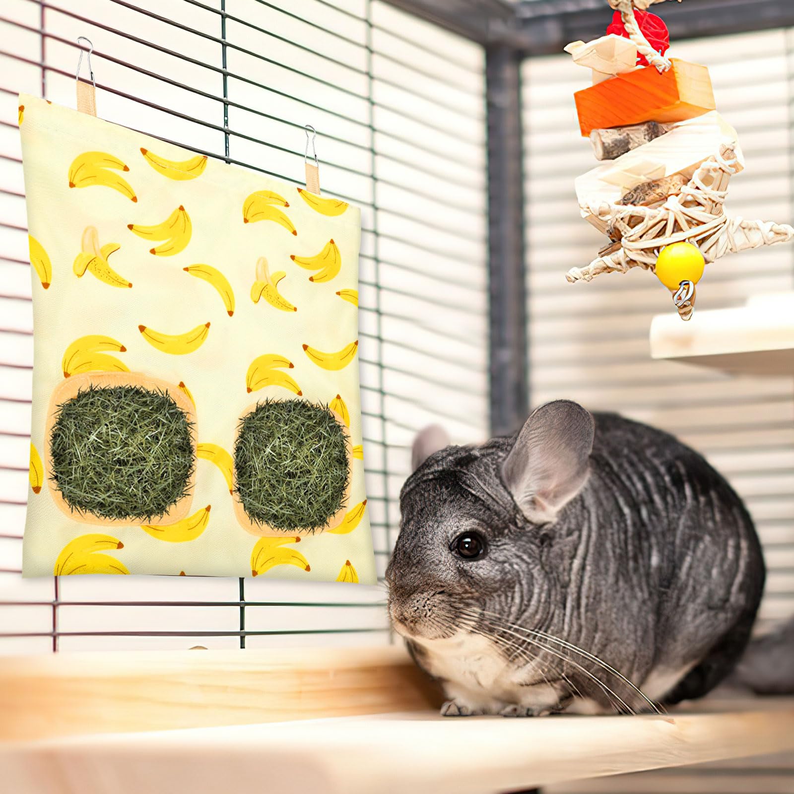 UPINS Fermeture velcro pratique sur le sac de foin lapins.