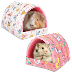UPINS lit-nid rose et blanc, nid confortable pour petits animaux.