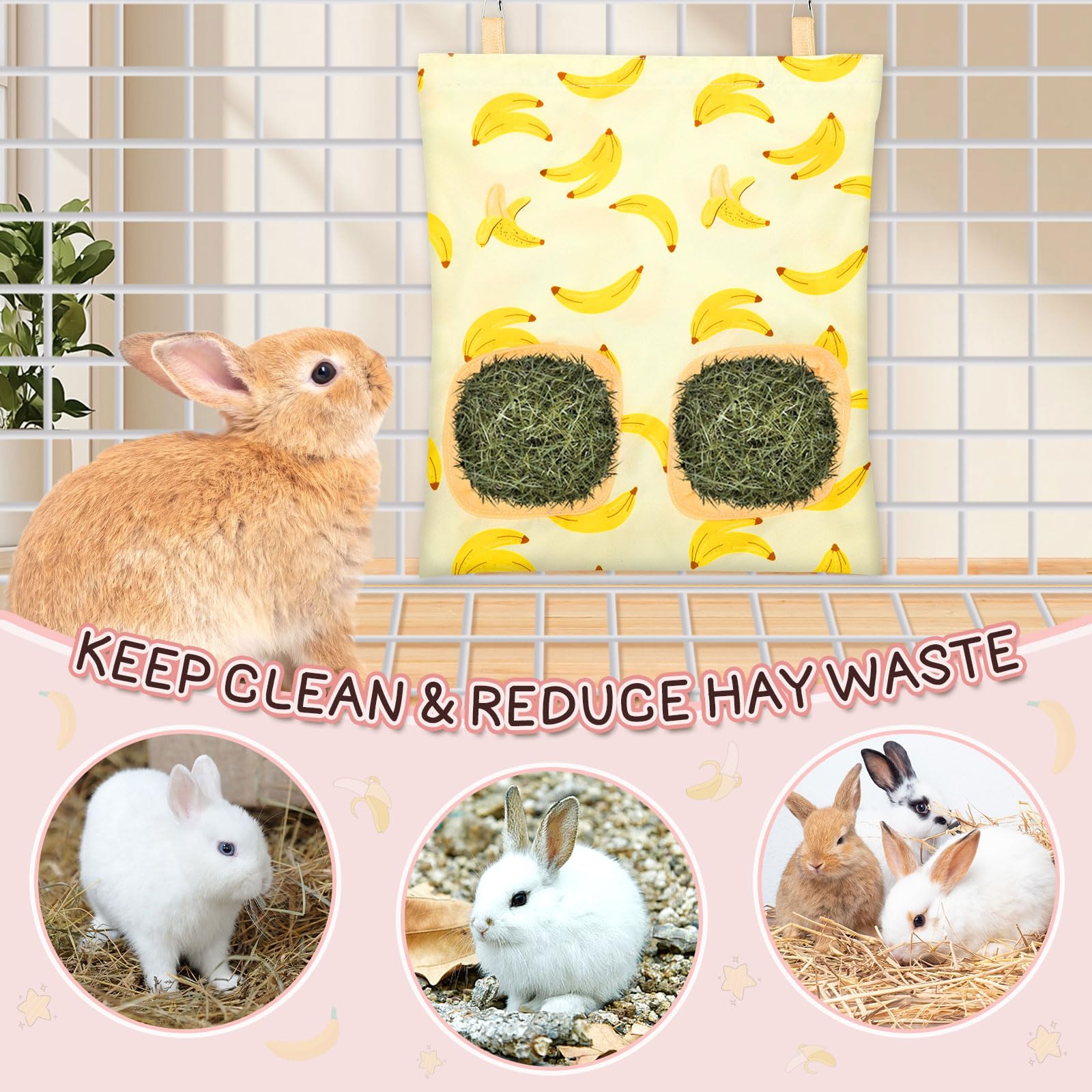UPINS Matériau résistant et durable pour sac de foin lapins.