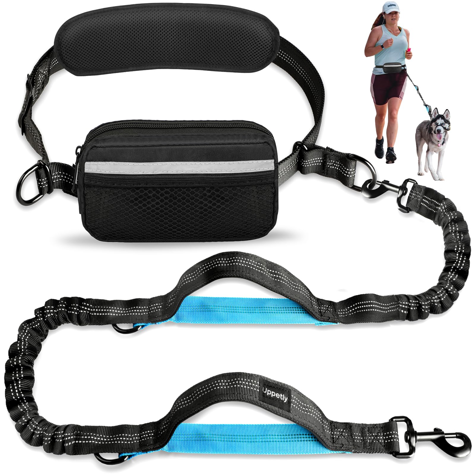 Laisse Uppetly avec fermeture zippée pour transporter le téléphone lors des balades.