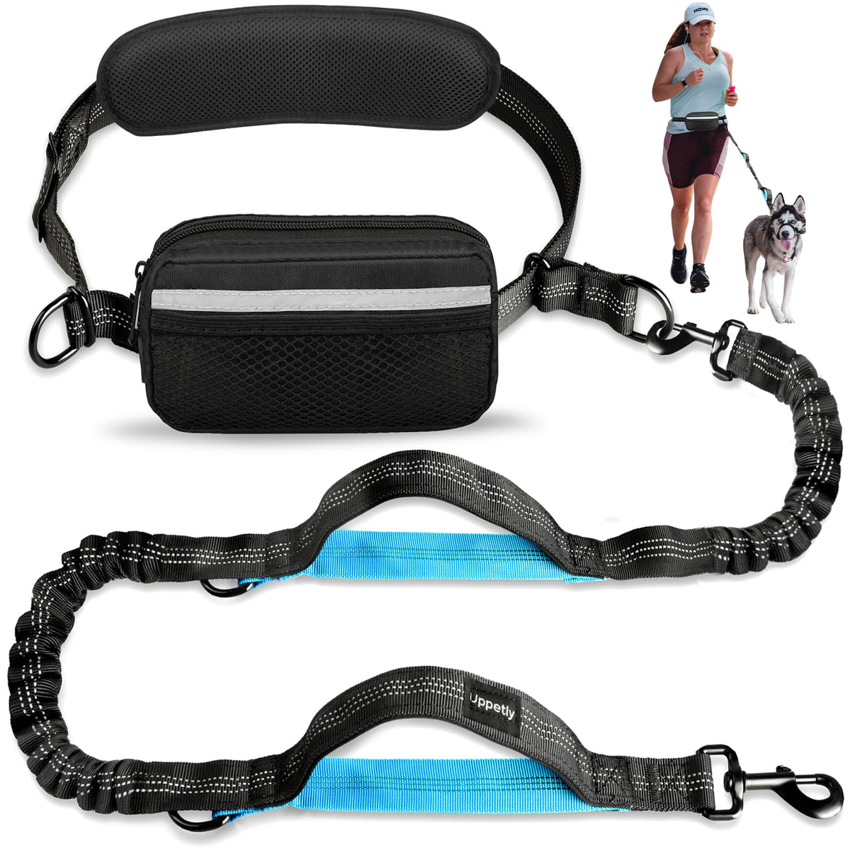 Laisse Uppetly avec fermeture zippée pour transporter le téléphone lors des balades.