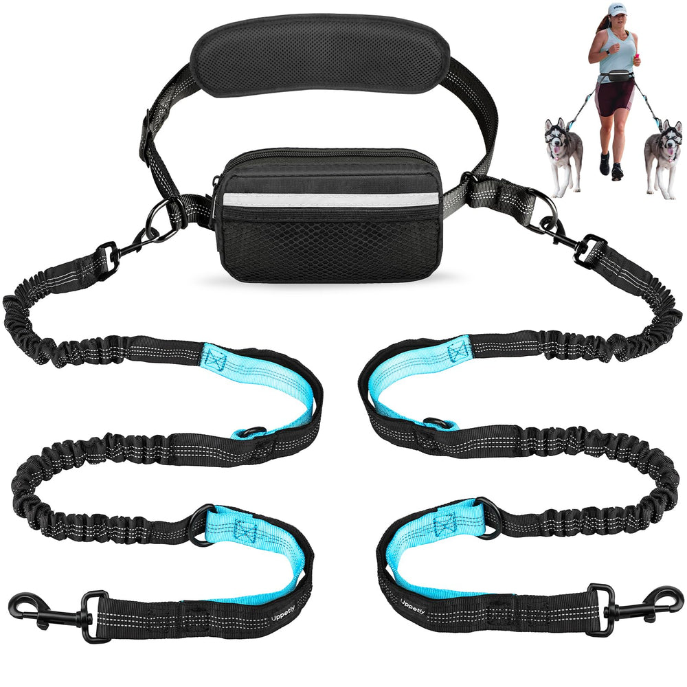 Uppetly laisse mains libres avec ceinture ajustable pour promenades confortables.