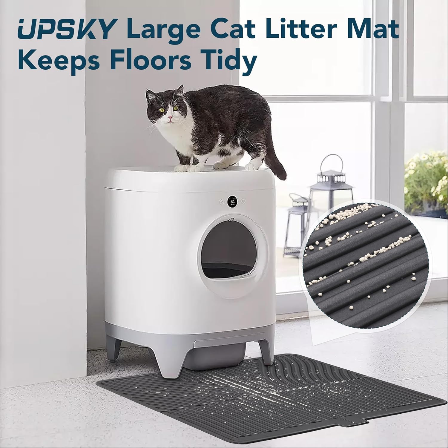 Upsky tapis litière chat protège le sol et réduit les éclaboussures