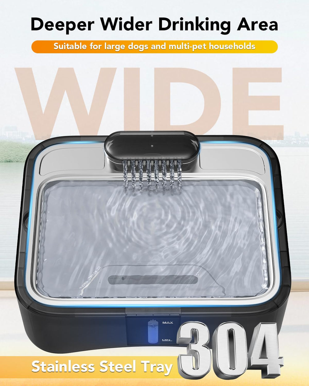 Rappel LED et fenêtre de niveau UPSKY pour surveiller l'eau.