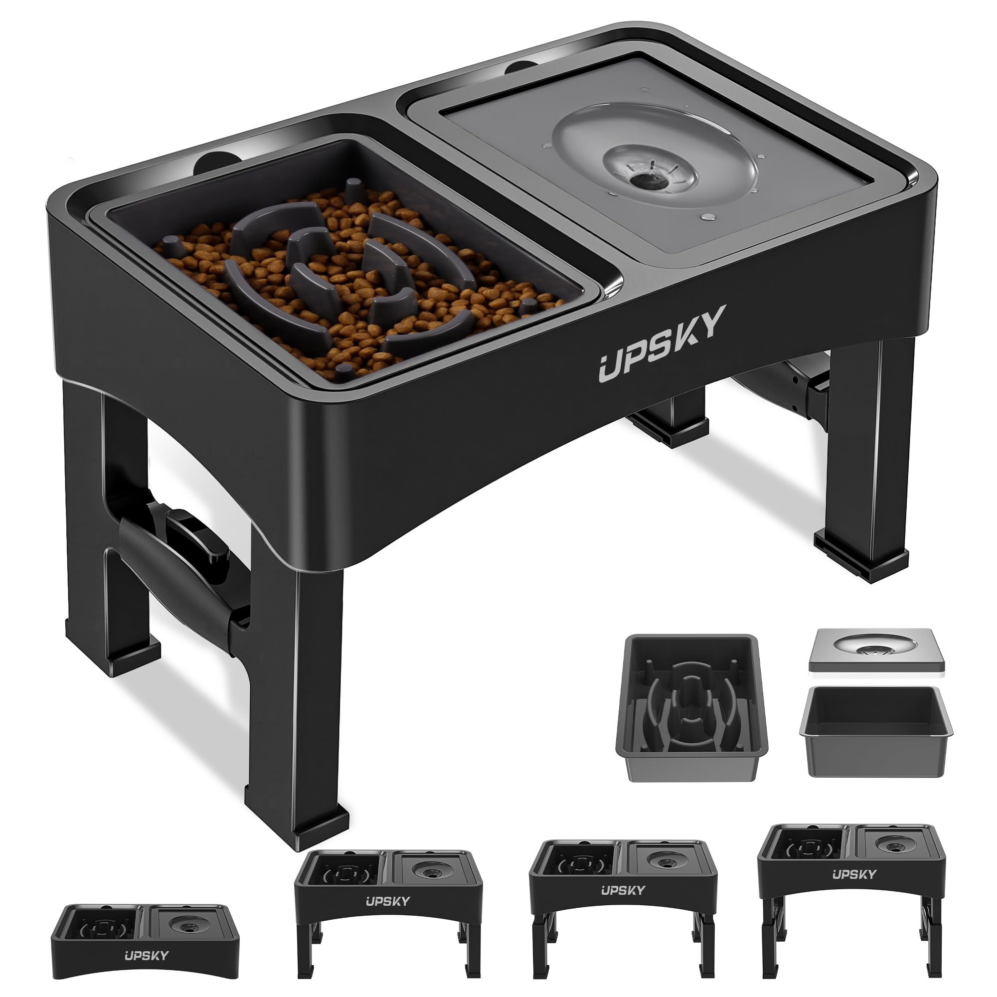 Upsky bols surélévés 2-en-1 ensemble complet pour repas ergonomique chien