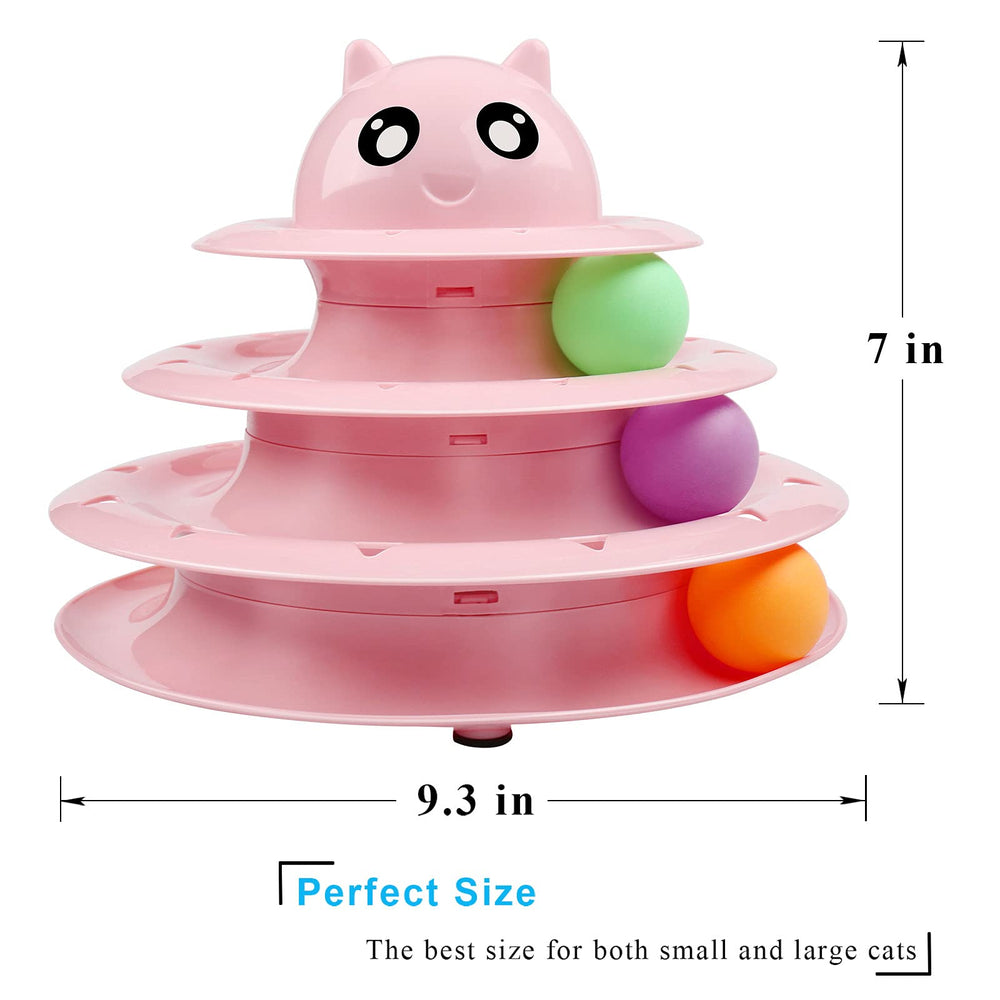 Upsky jouet pour chat à plateau rotatif avec six balles colorées pour stimulation sensorielle.