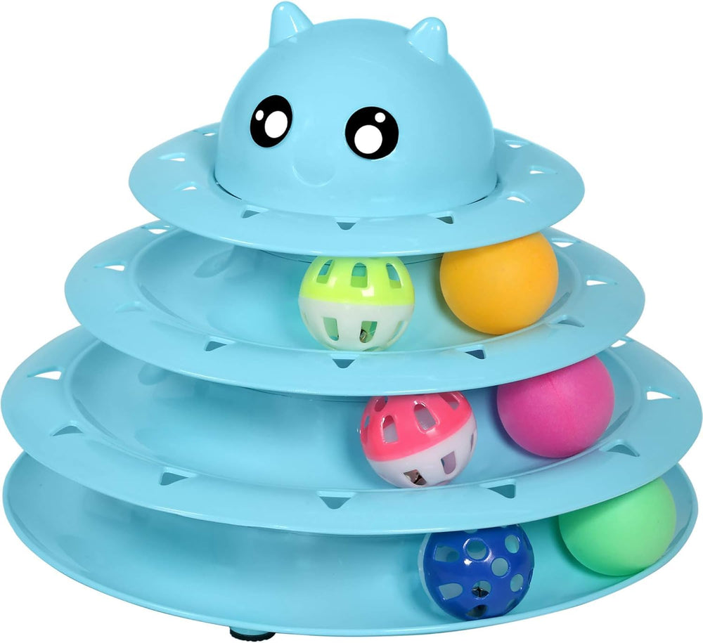 Upsky jouet chat roue à trois niveaux, stimule l'activité mentale et physique.