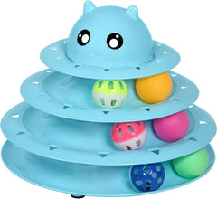 Upsky jouet chat roue à trois niveaux, stimule l'activité mentale et physique.