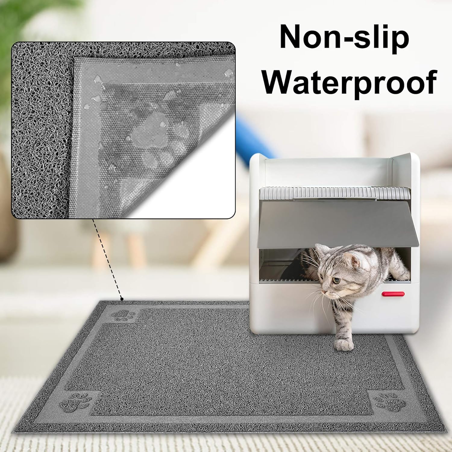 UPSKY nettoyage-facile tapis-litière se nettoie rapidement au balai ou aspirateur.