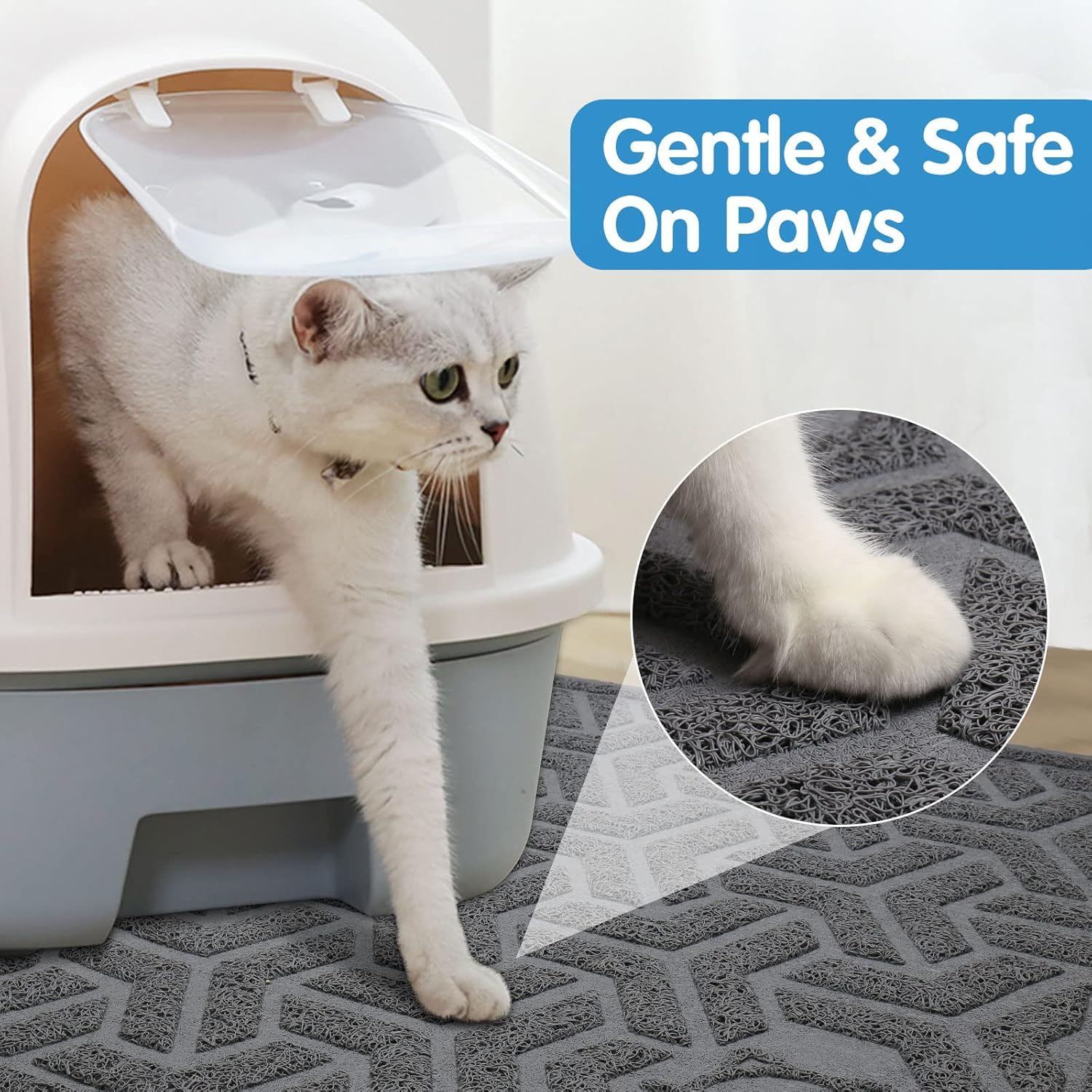 UPSKY Tapis Litière Chat XL imperméable protégeant le sol.