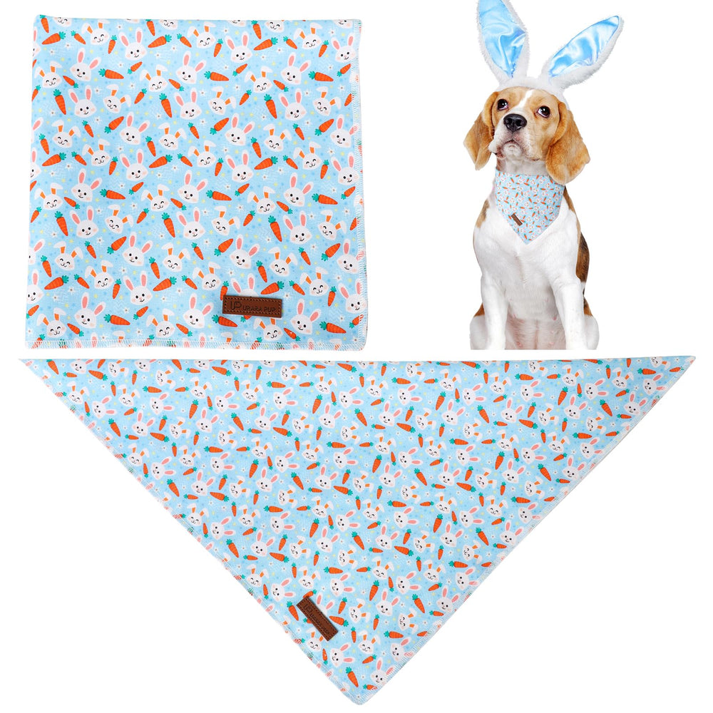 Motif carotte et lapin sur bandana UP URARA PUP, parfait pour photos de Pâques