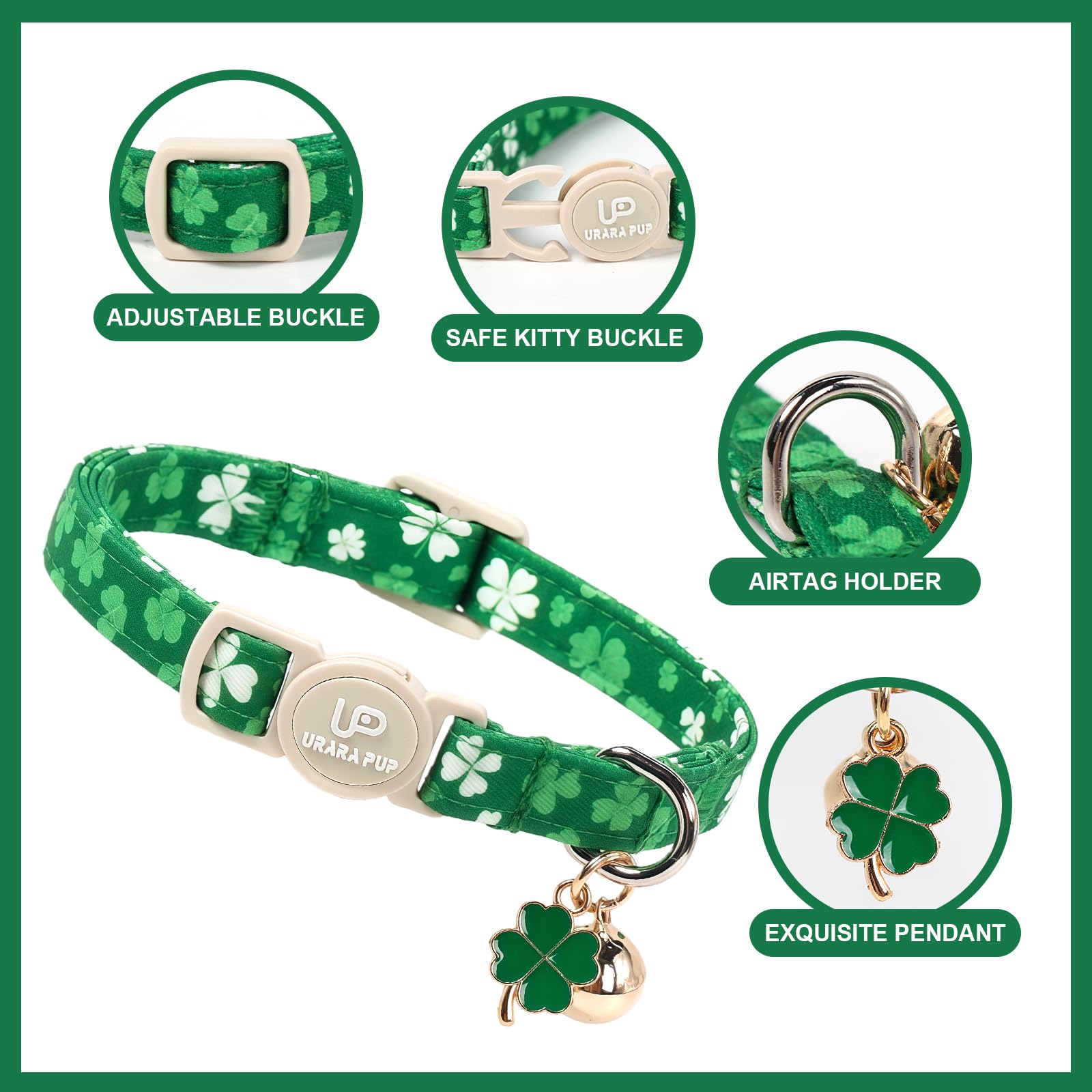 UP URARA PUP collier sécurité, boucle libération rapide.