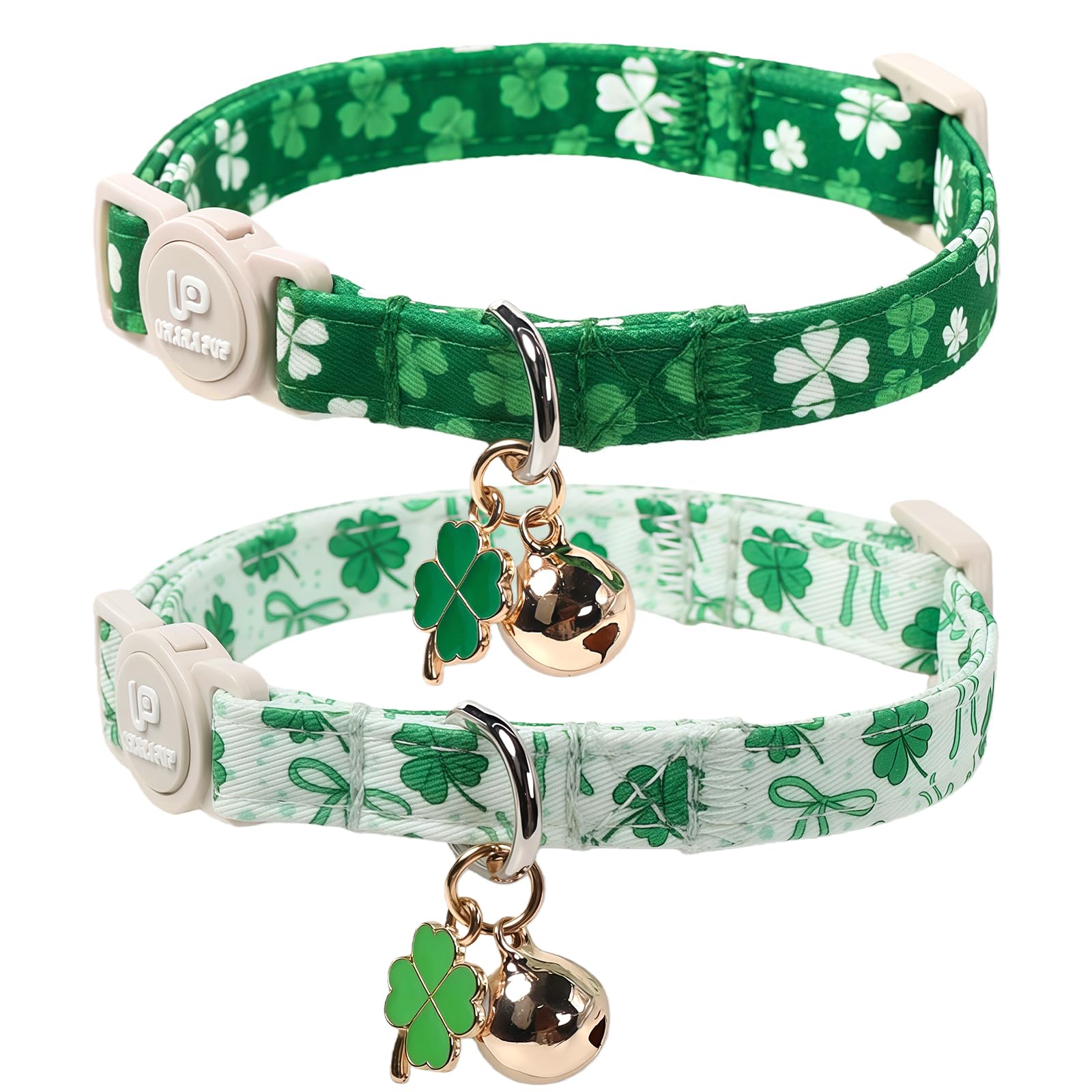 UP URARA PUP collier Saint Patrick trèfle ensemble, style festif pour chat.