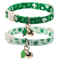 UP URARA PUP collier Saint Patrick trèfle ensemble, style festif pour chat.