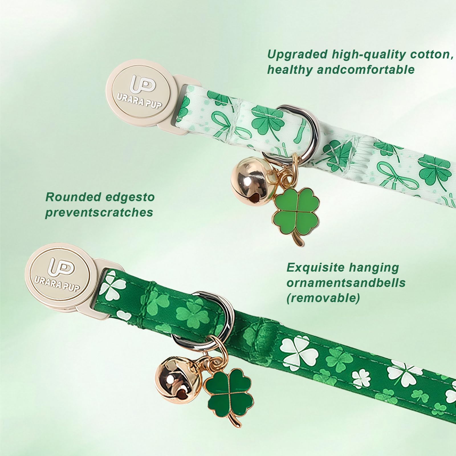 UP URARA PUP collier tréfle chat, cloche pour repérer le chat discrètement.
