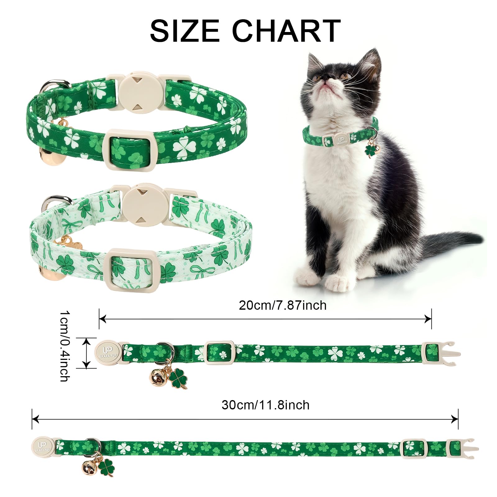 Collier Saint Patrick vert trèfle UP URARA PUP pour occasions festives.