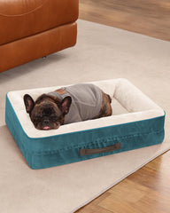 Lit-chien orthopedique Upvilla en forme d'oeuf et quatre cotes, soutien dorsal pour nuits calmes.
