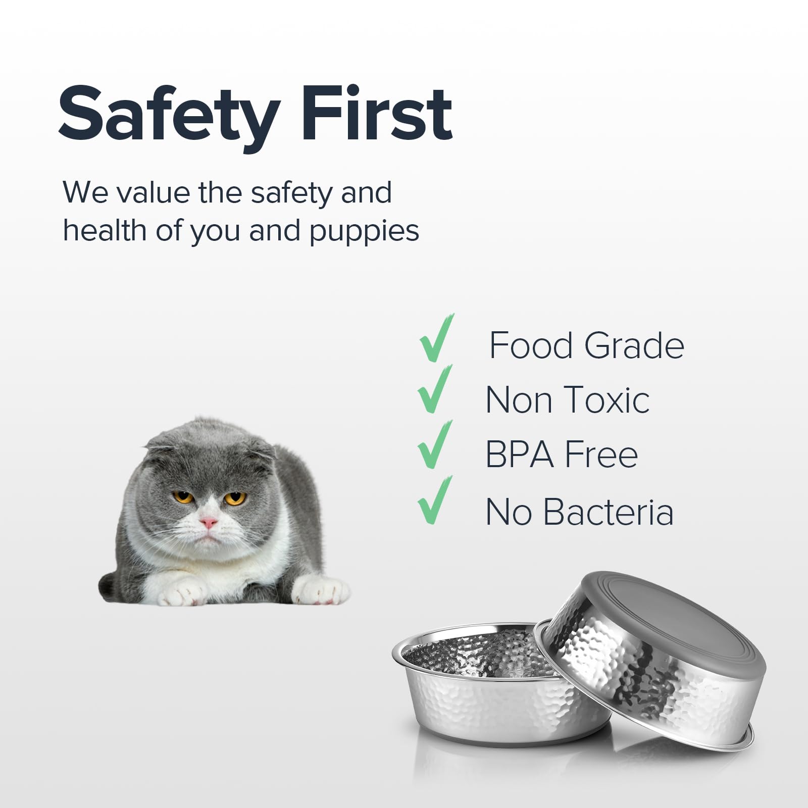 Fond antidérapant URBUDDIES pour bol de chat, stable pendant le repas.