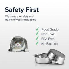 Fond antidérapant URBUDDIES pour bol de chat, stable pendant le repas.