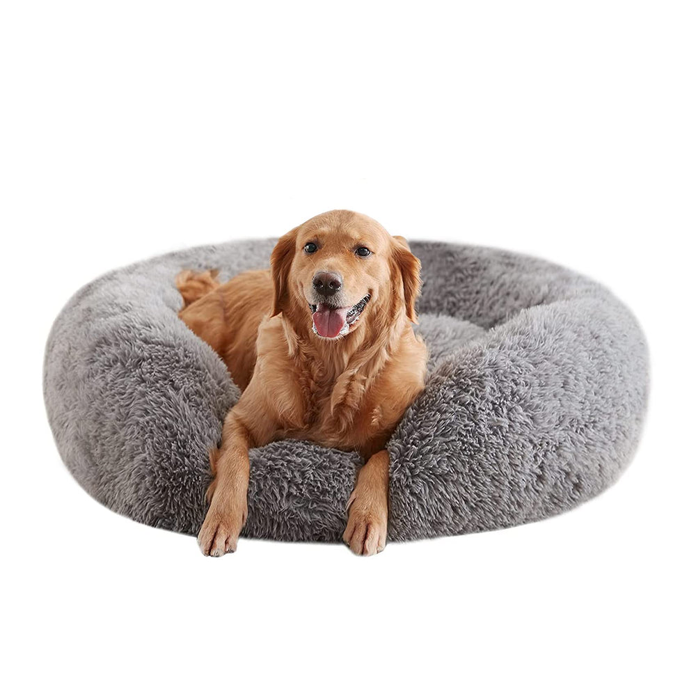 URGVANZ PET nid rond peluche, douceur rassurante pour chien de grande taille