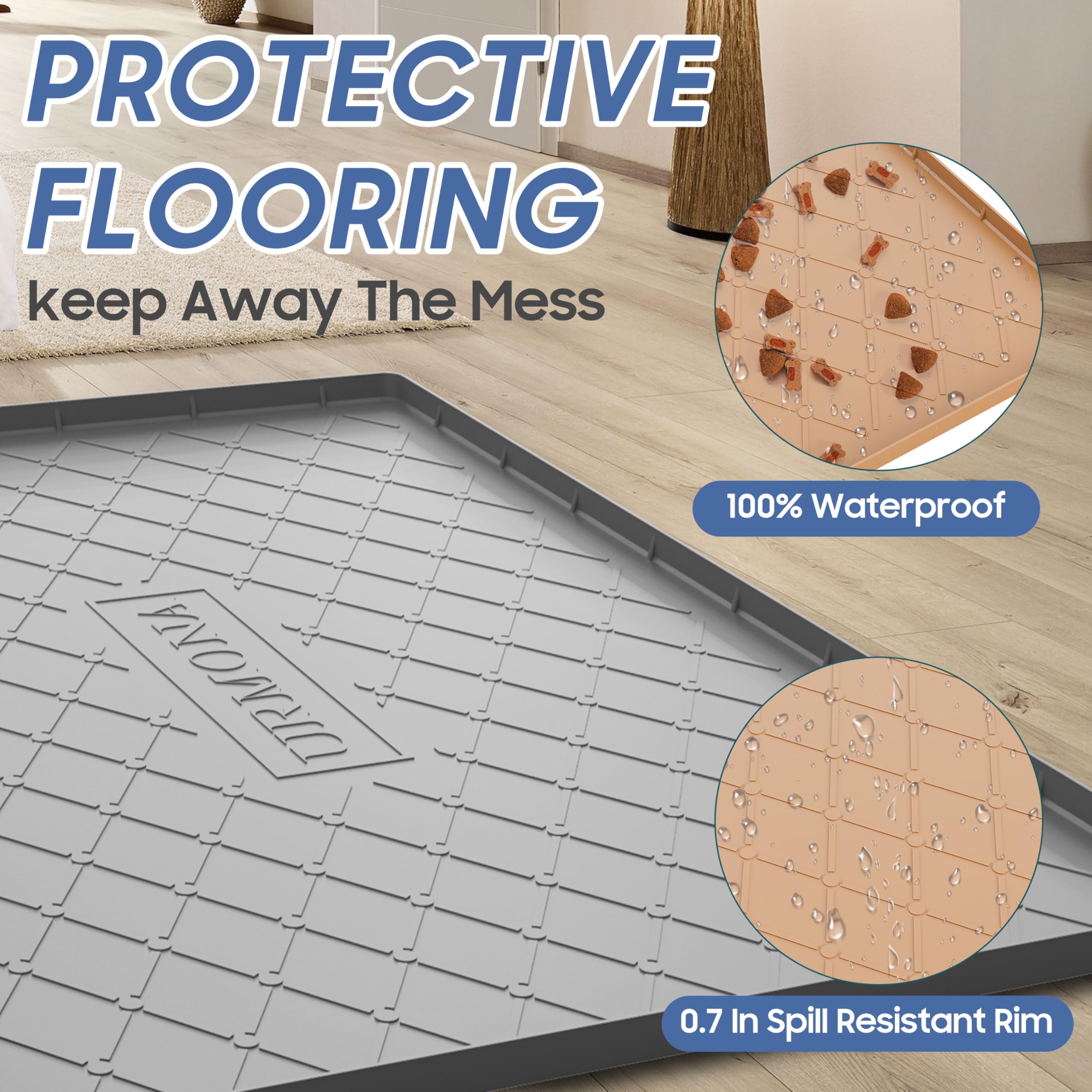 Tapis silicone étanche URMONA, nettoyage rapide après le repas.