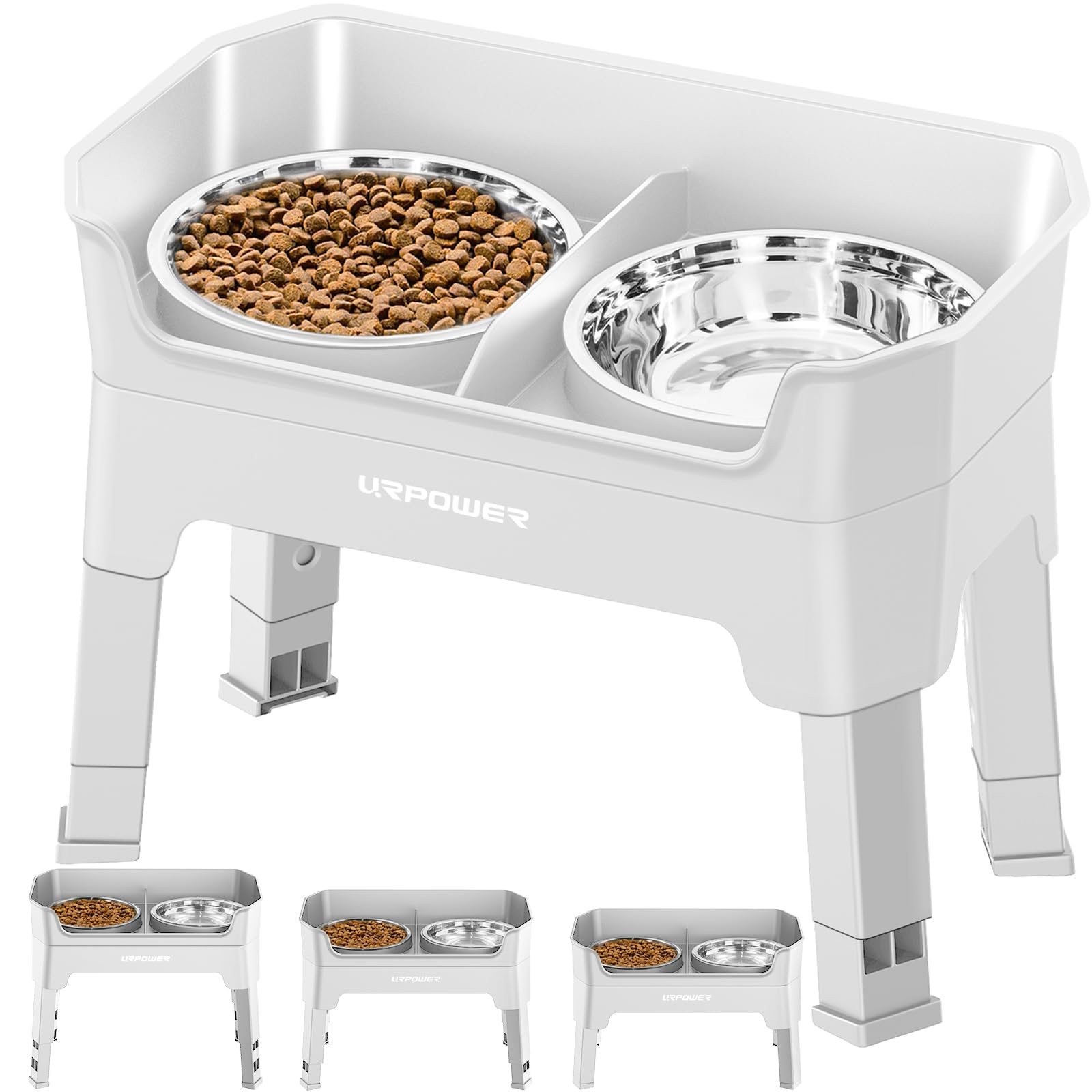 URPOWER gamelles elevées 3-en-1 pour chiens, repas propres et pratiques.