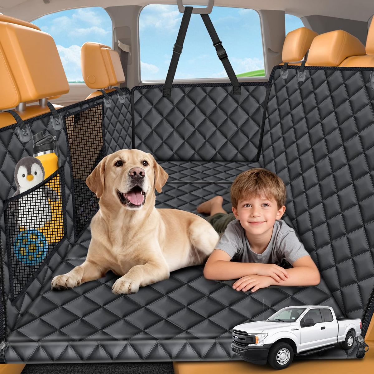 URPOWER grand prolongateur banquette arrière chien, espace sécurisé et spacieux.