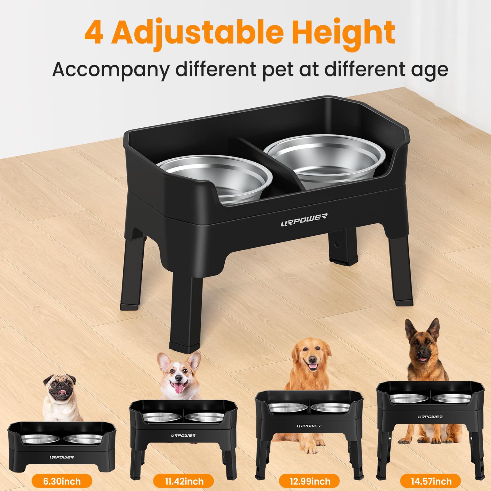 UrPower hauteurs reglables pour chiens de toutes tailles.