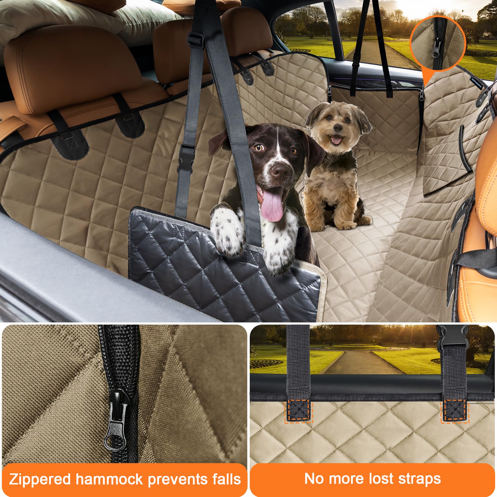 URPOWER housse de siège chien avec volets lateraux facilitant l'entrée.