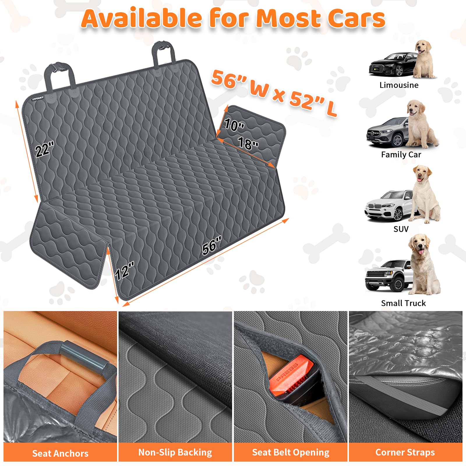 URPOWER taille universelle 56x52 pouces, s adapte a la plupart des vehicules.