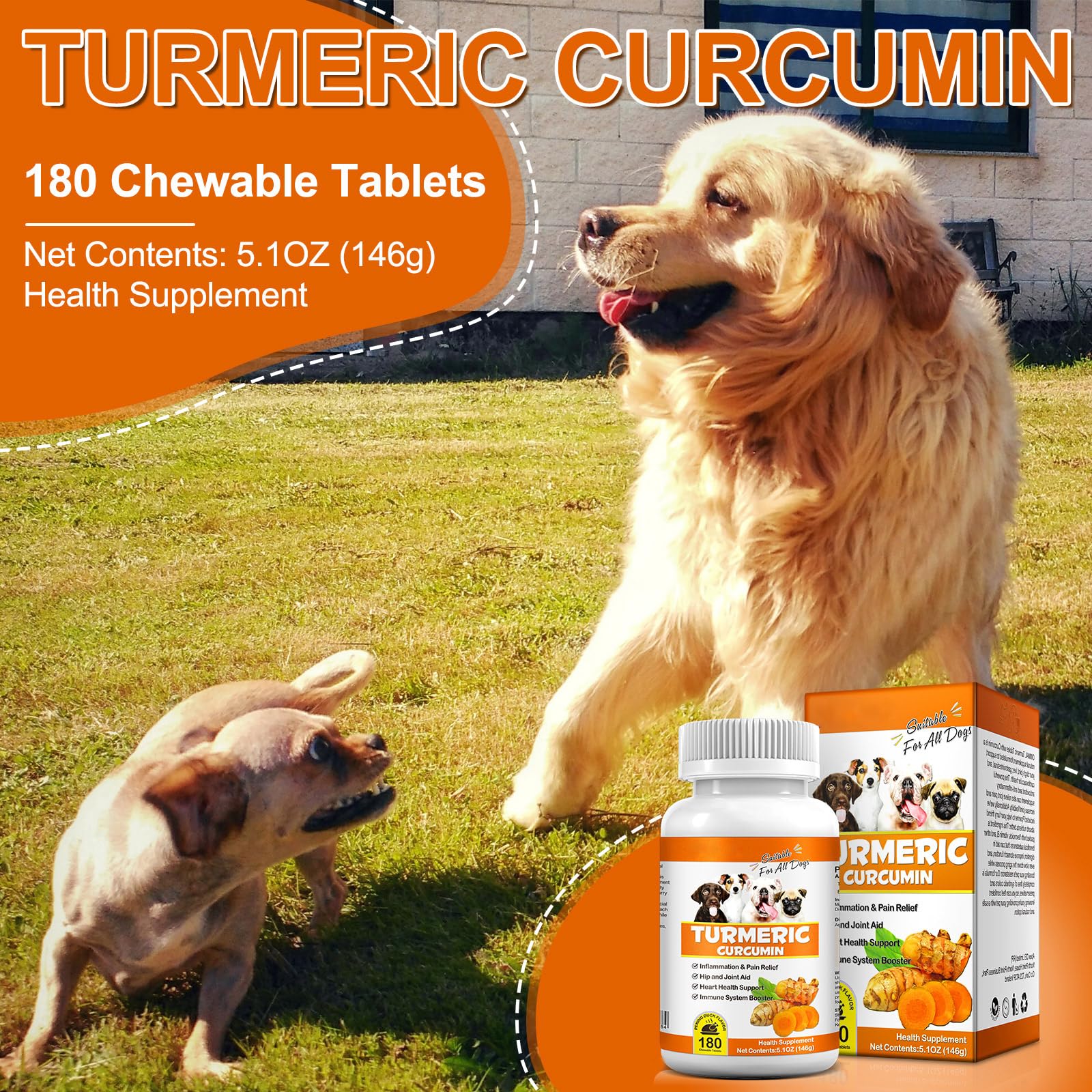 Uruses Curcuma, saveur canard pekinois, prise agréable et soutien articulaire potentiel.