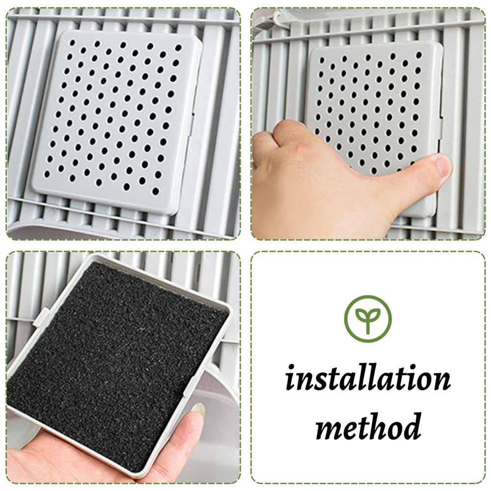 USEAMIE filtre charbon litière, épaisseur 1 cm optimise l’adsorption.