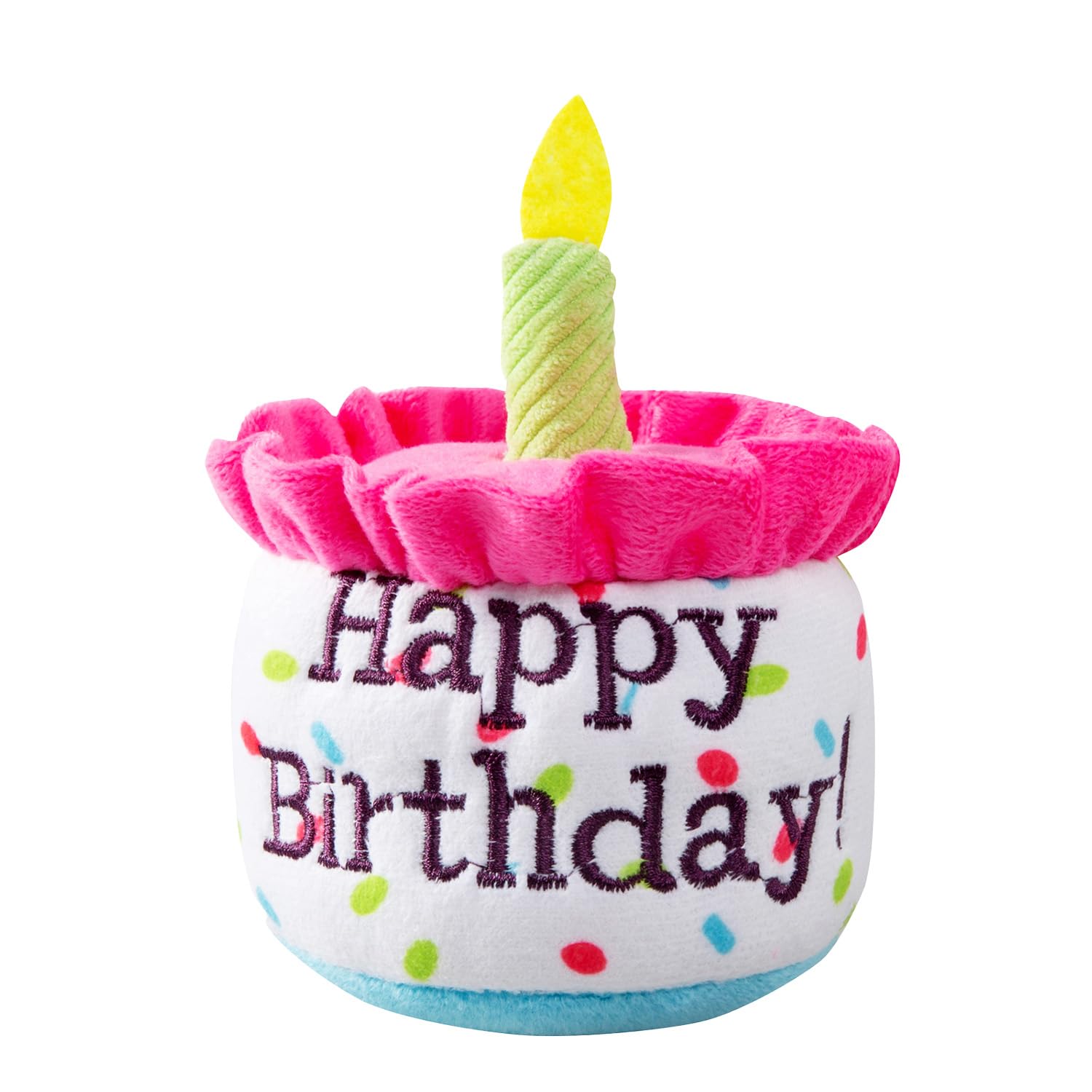 Ushang Pet gâteau-anniversaire-chien: jouet pelucheux avec couinement pour fête.