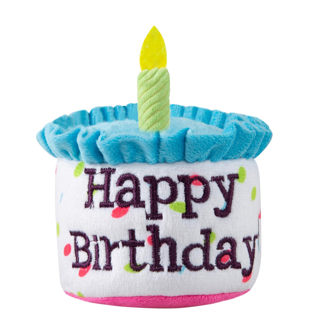 Jouet gâteau anniversaire Ushang Pet pour chien bleu, doux et festif.