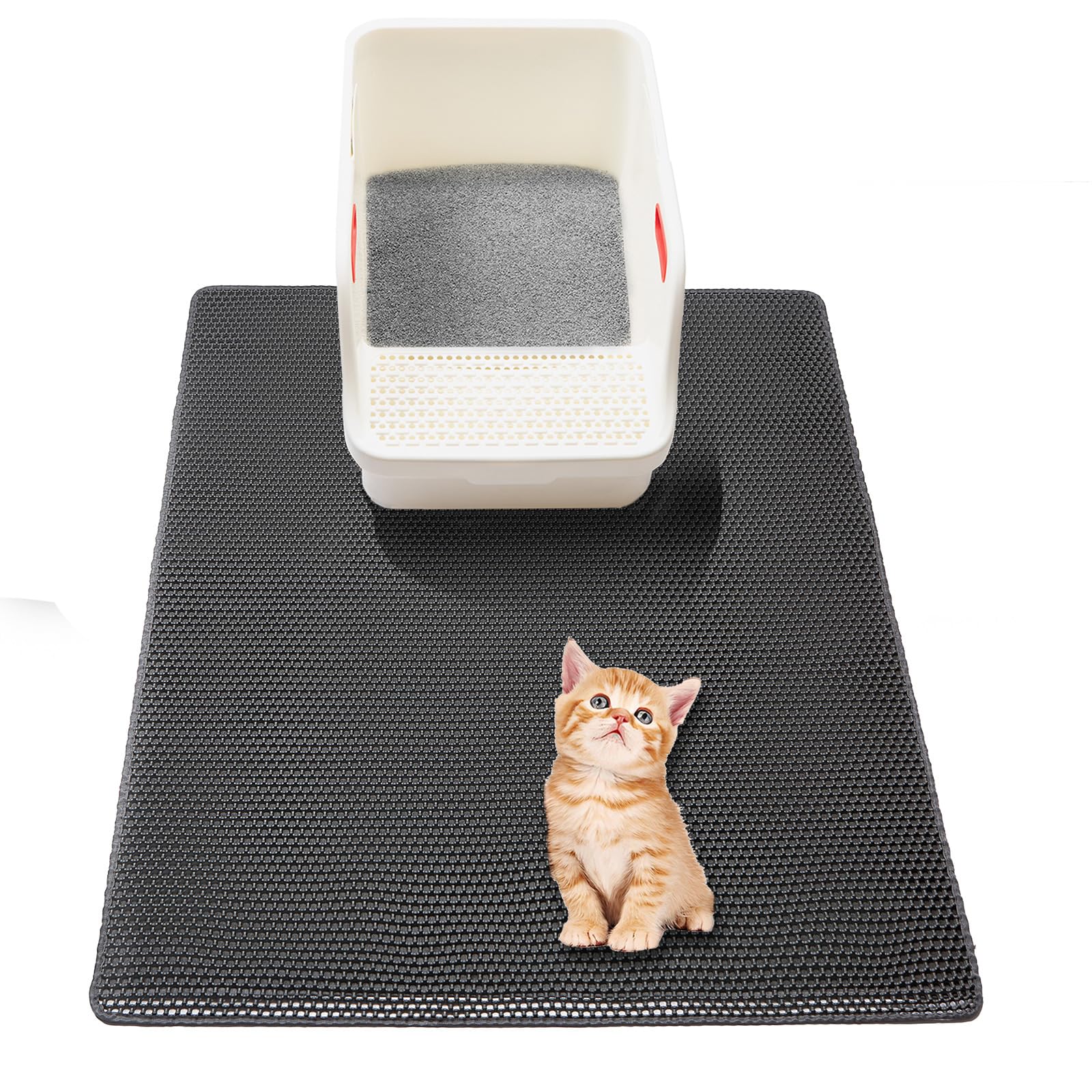 USHARP grand-tapis-litiere-chat : protège sols et capture efficacement la litière.