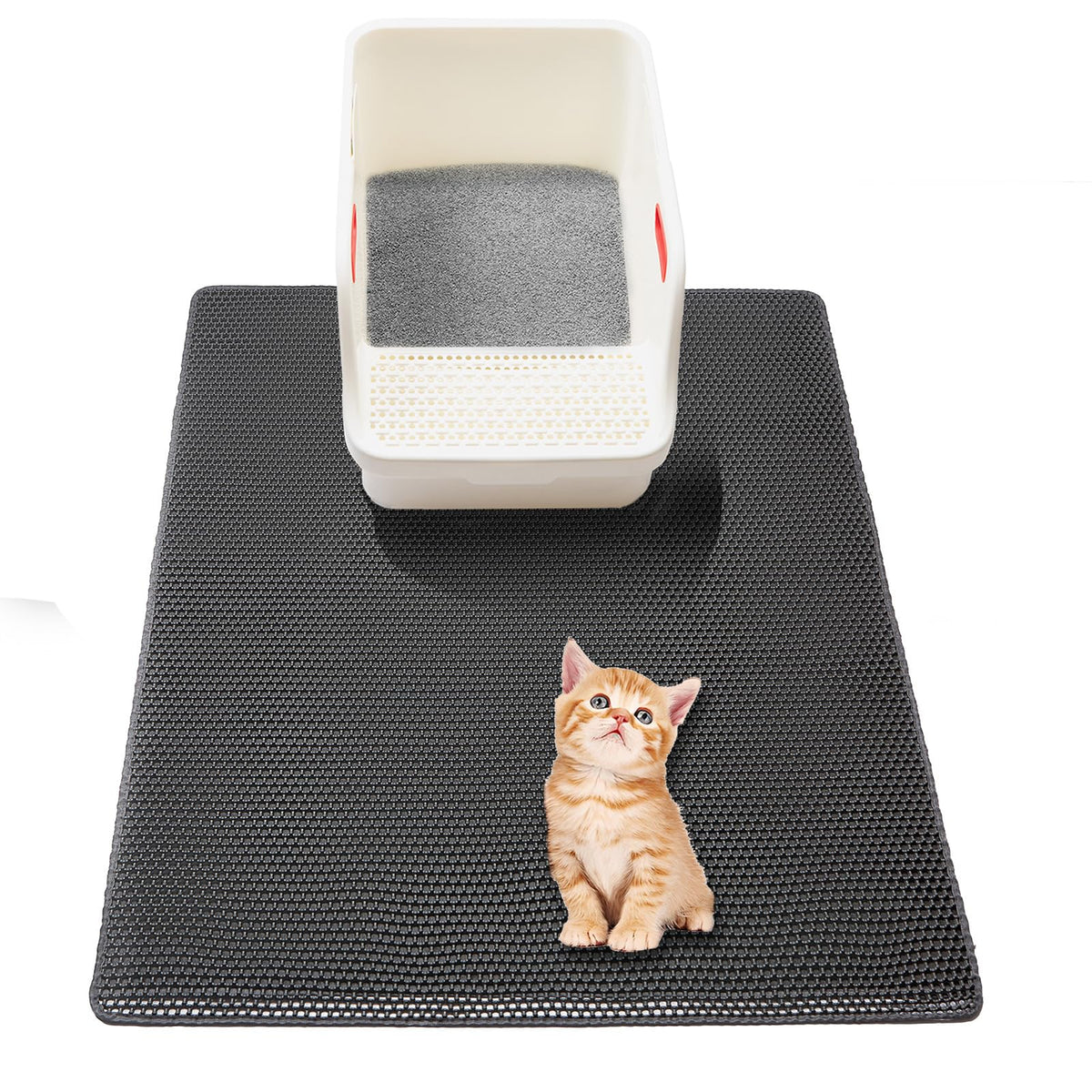 USHARP grand-tapis-litiere-chat : protège sols et capture efficacement la litière.