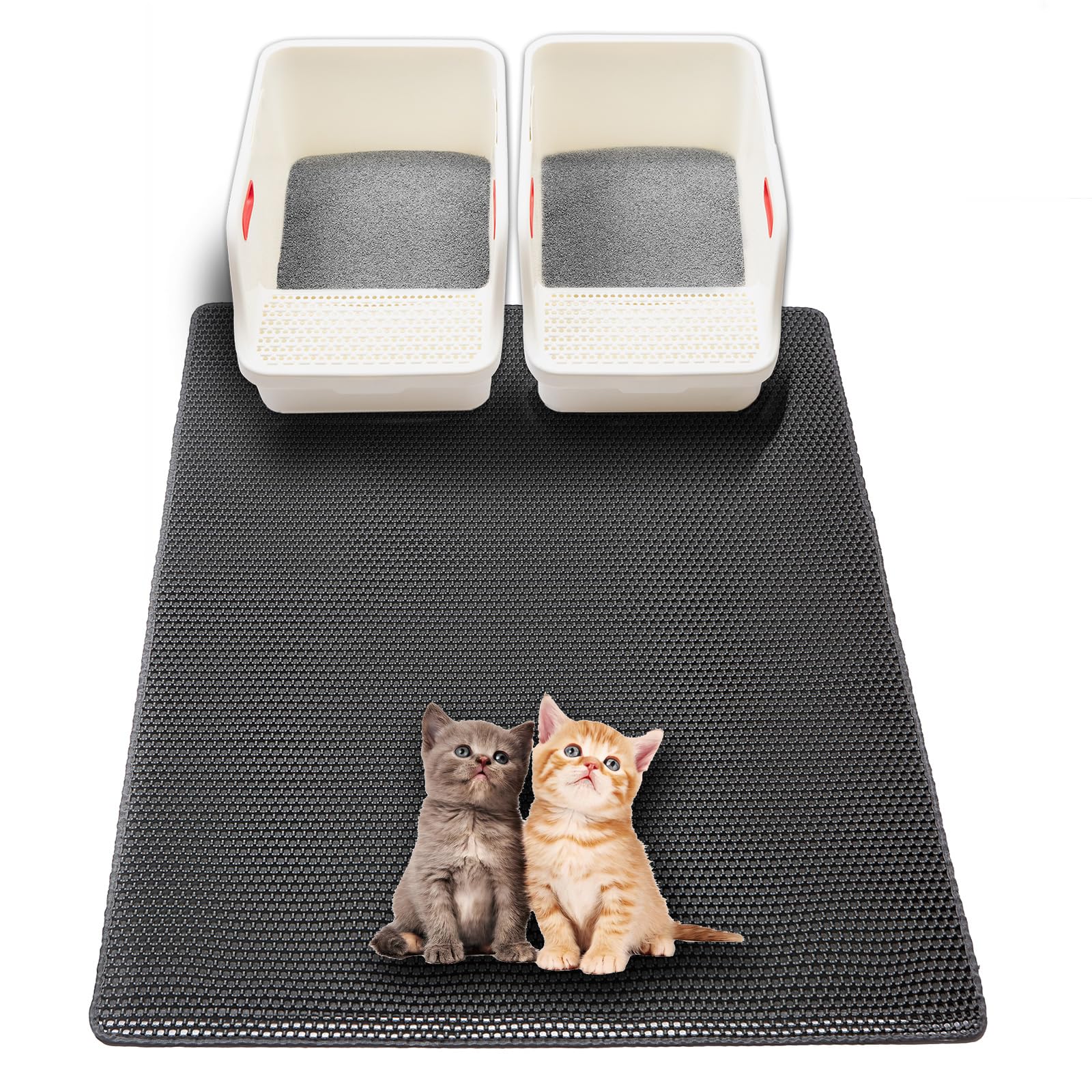 USHARP Tapis litière extra-large 47x28 capture la litière et protège le sol.