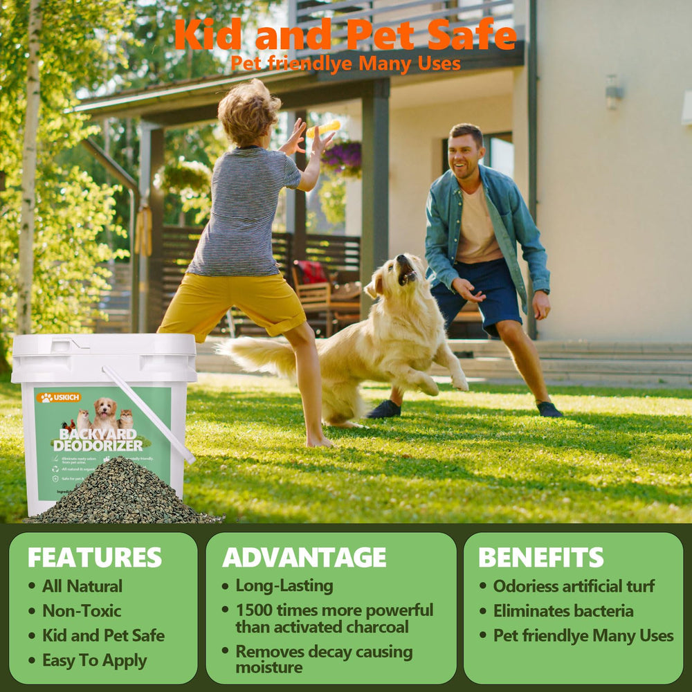 USKICH Backyard Deodorizer sûr pour enfants et animaux, sans toxines.