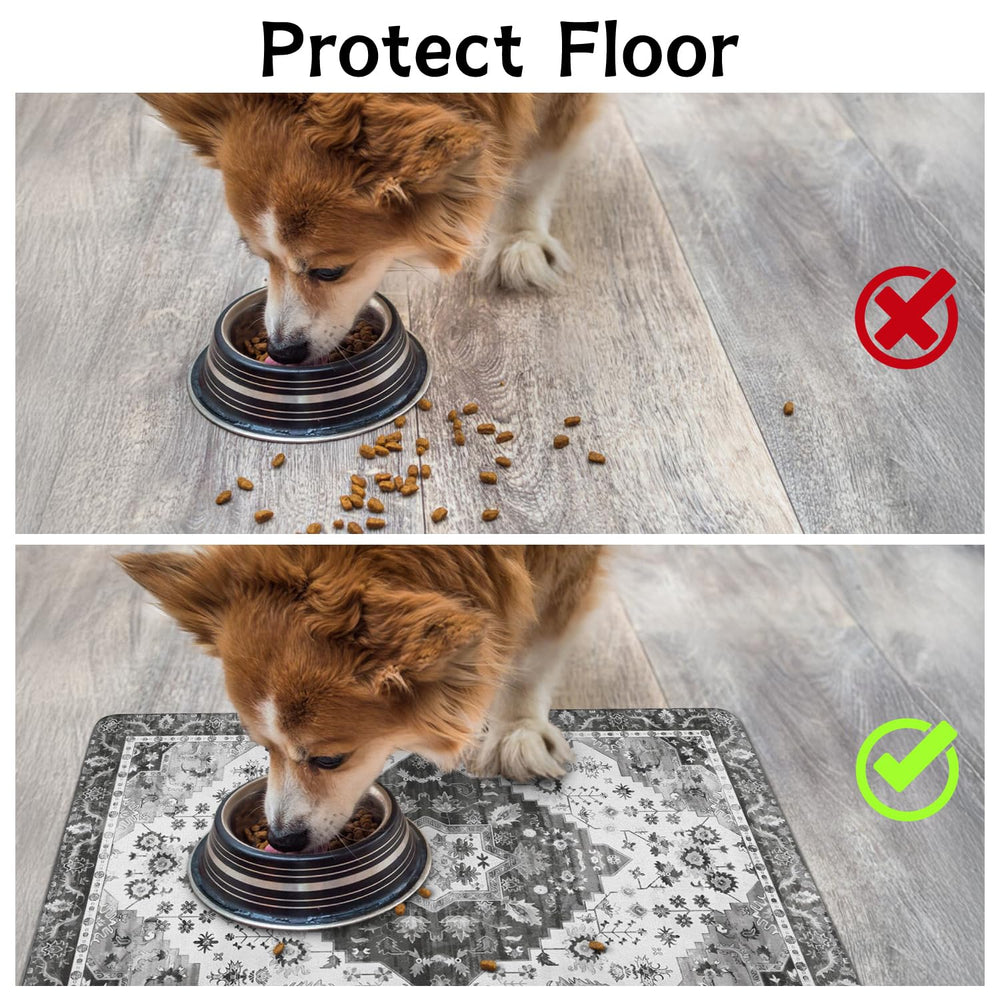 Usnfhcaw tapis-chien-antiglisse: reste en place pendant le repas.