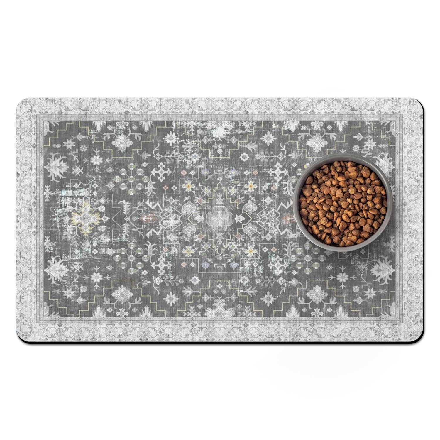 Usnfhcaw tapis-nourriture-chien-absorbant-sechage-rapide: absorbe les éclaboussures pour une zone repas sèche.