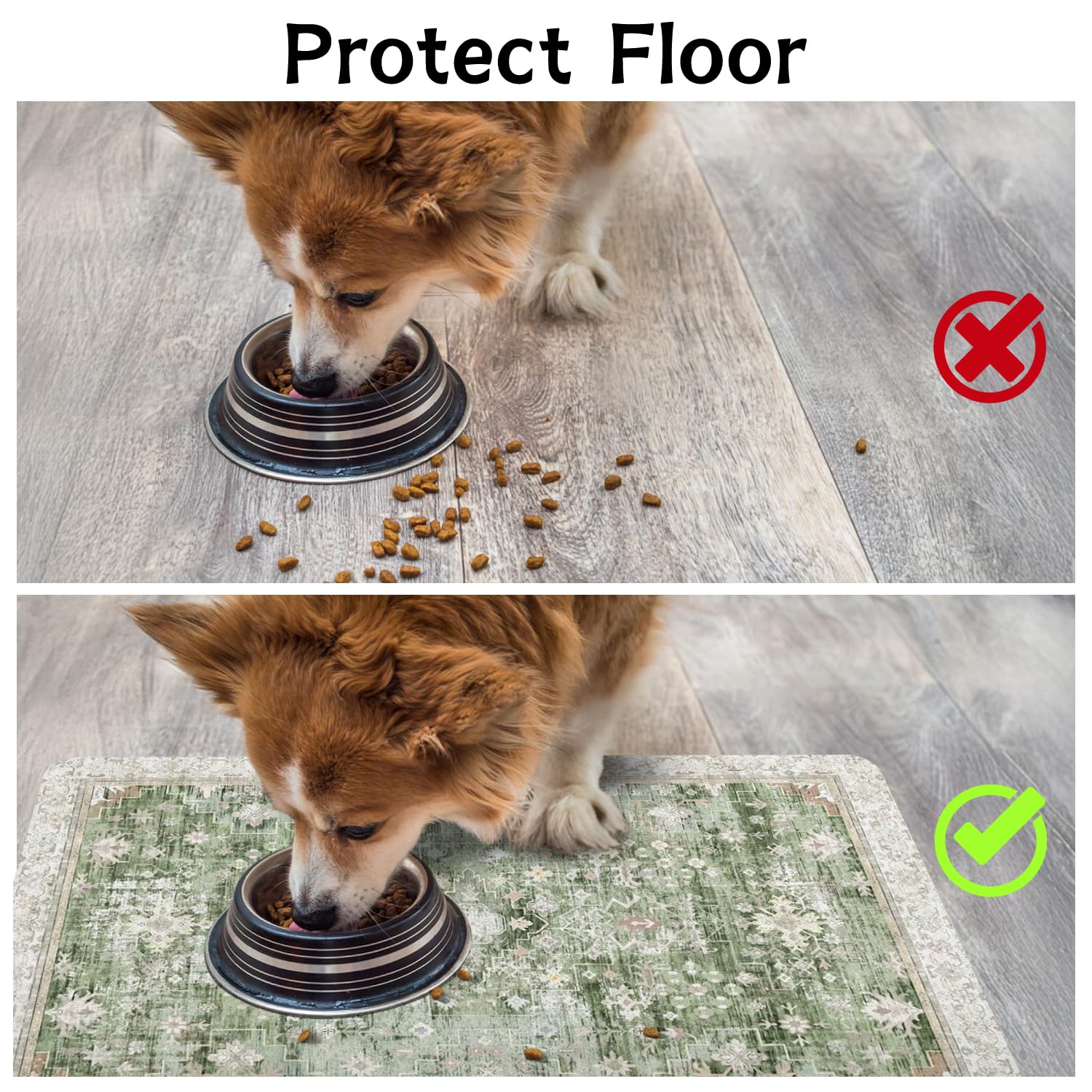 Usnfhcaw tapis-nourriture-chien-anti-derapant reste en place pendant le repas.