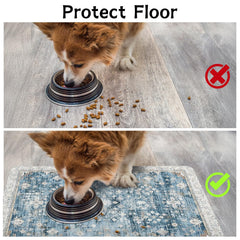 Usnfhcaw tapis-nourriture-chien-antiderapant, reste en place pendant le repas