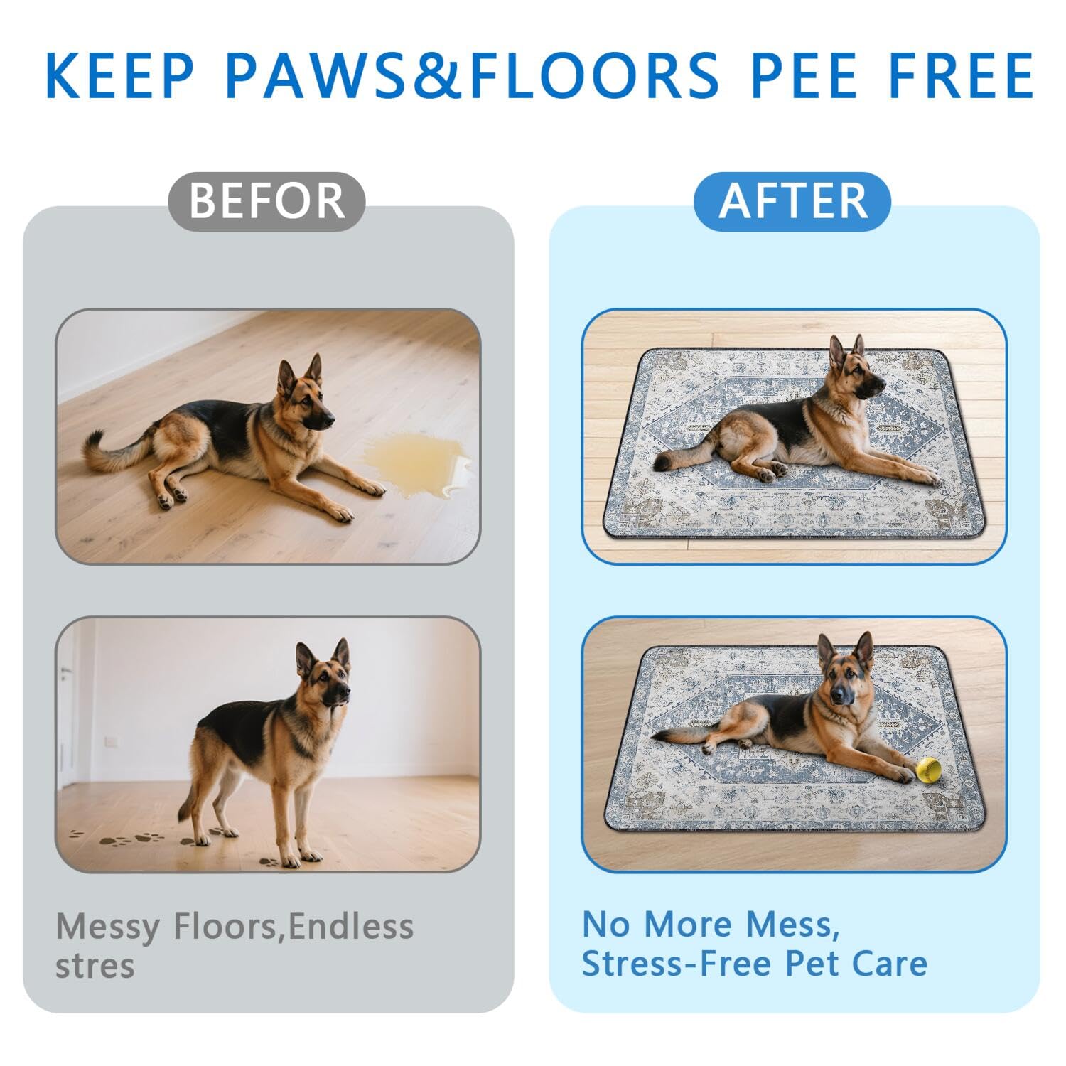 Usnfhcaw tapis-pipi chien antidérapant pour plus de stabilité.