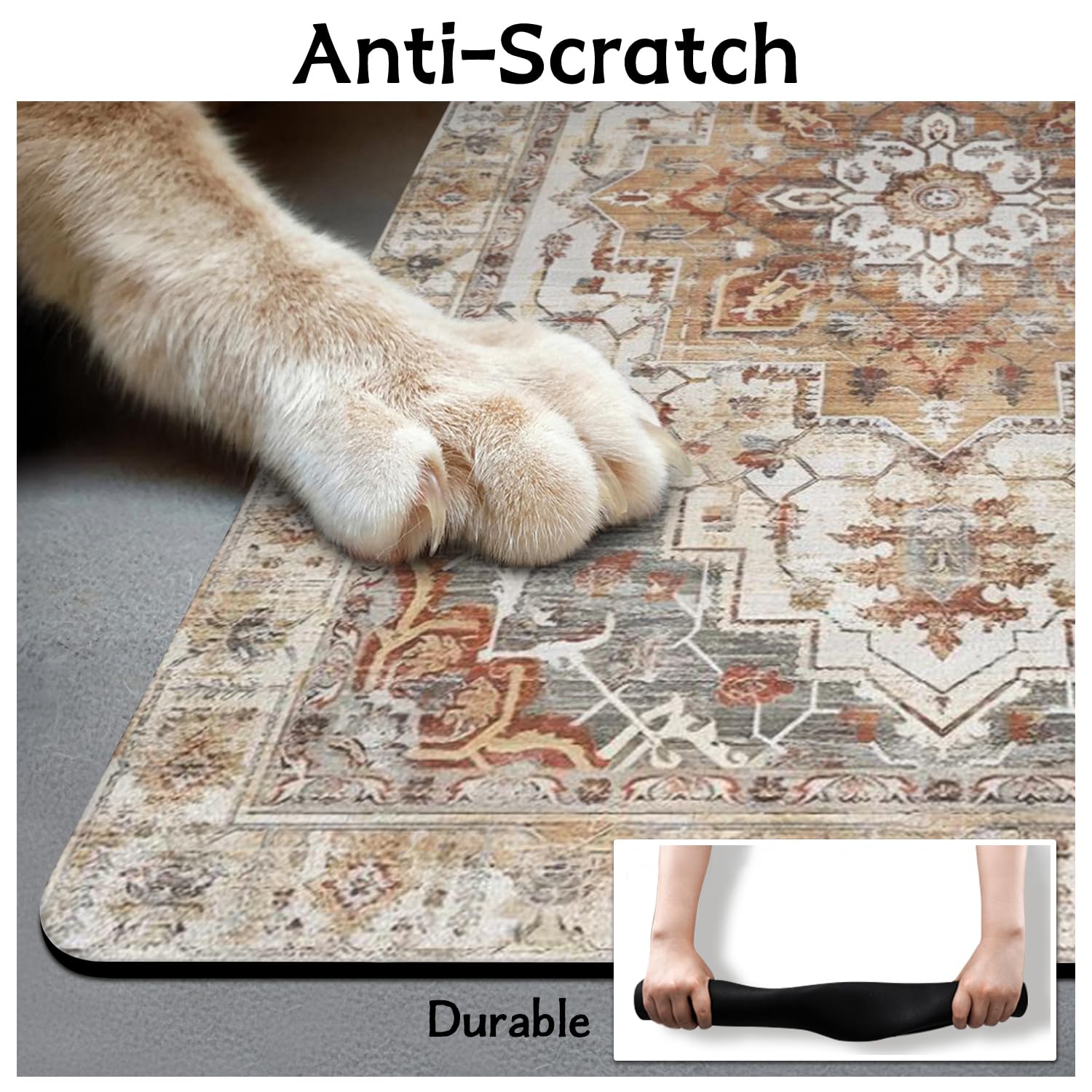 Usnfhcaw tapis-roulable-portable: pliable et facile à ranger lors des déplacements.